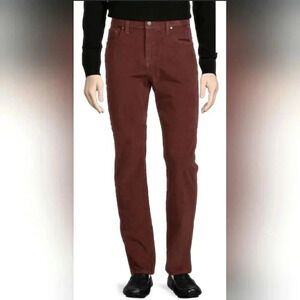 Preppy Slim Fit Men 36X32 Rust Brown Corduroy Stretch Mid-Rise Jeans New